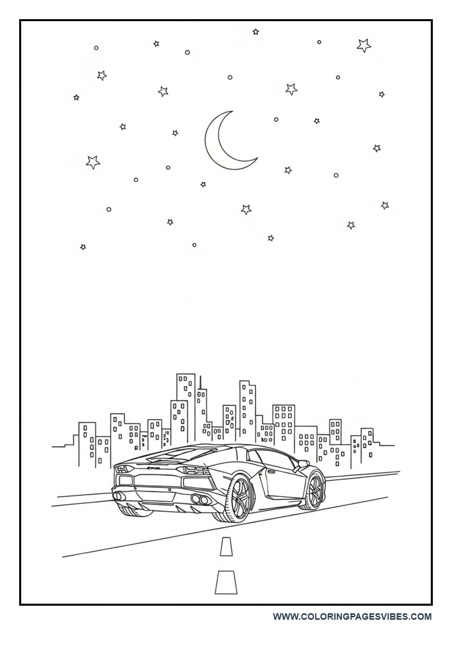 Lamborghini Under Night City Lights