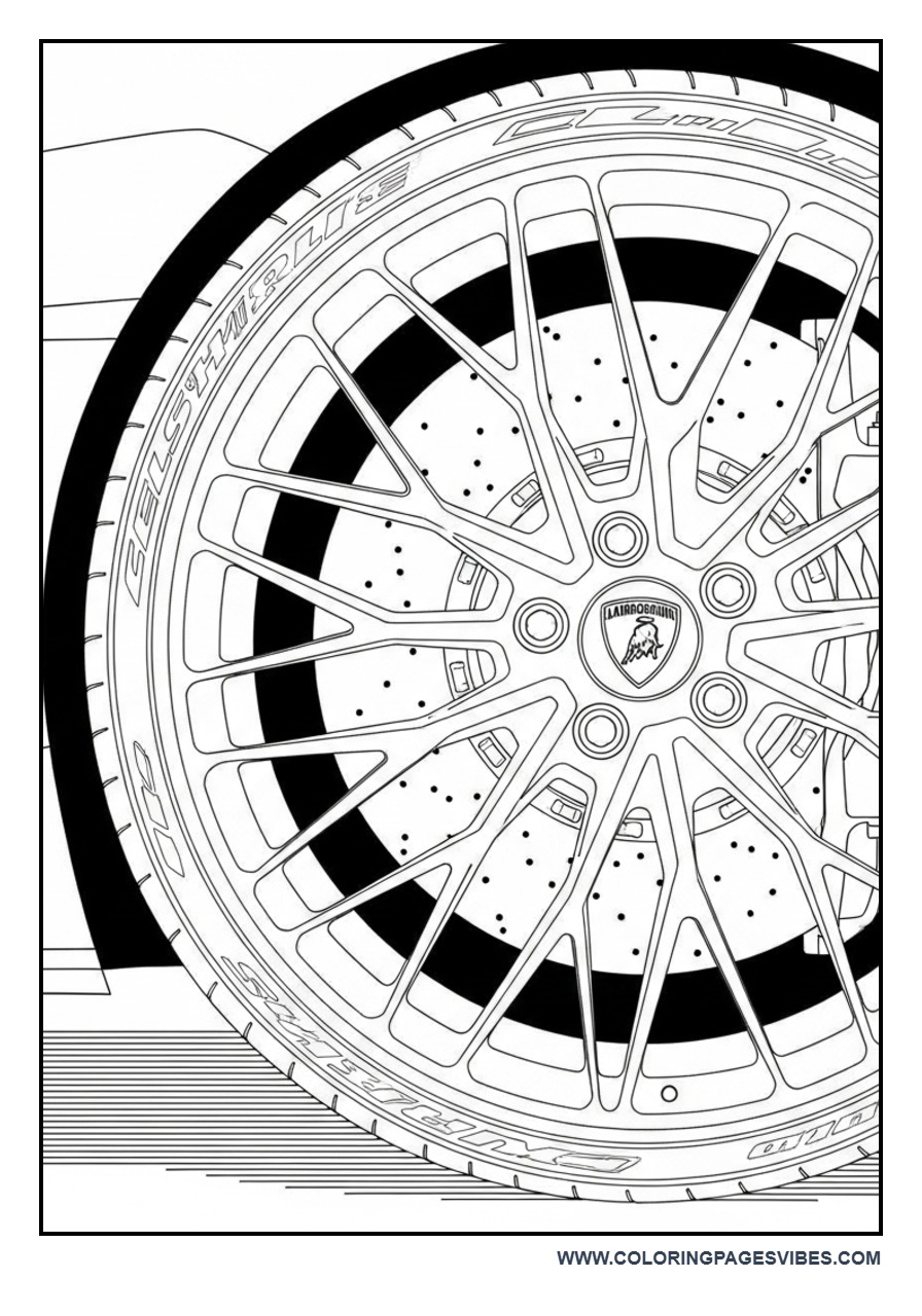 Lamborghini Wheel Close-Up Detail