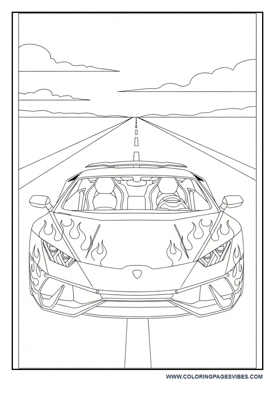 Lamborghini with Flames Design