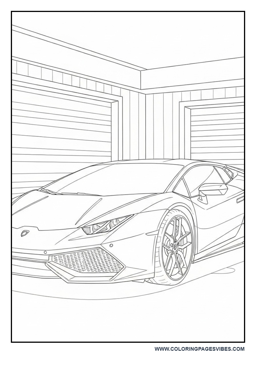 Lamborghini with Garage Exterior