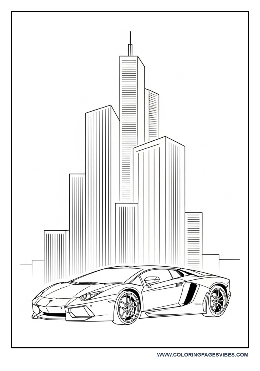 Lamborghini with Minimal Skyline View