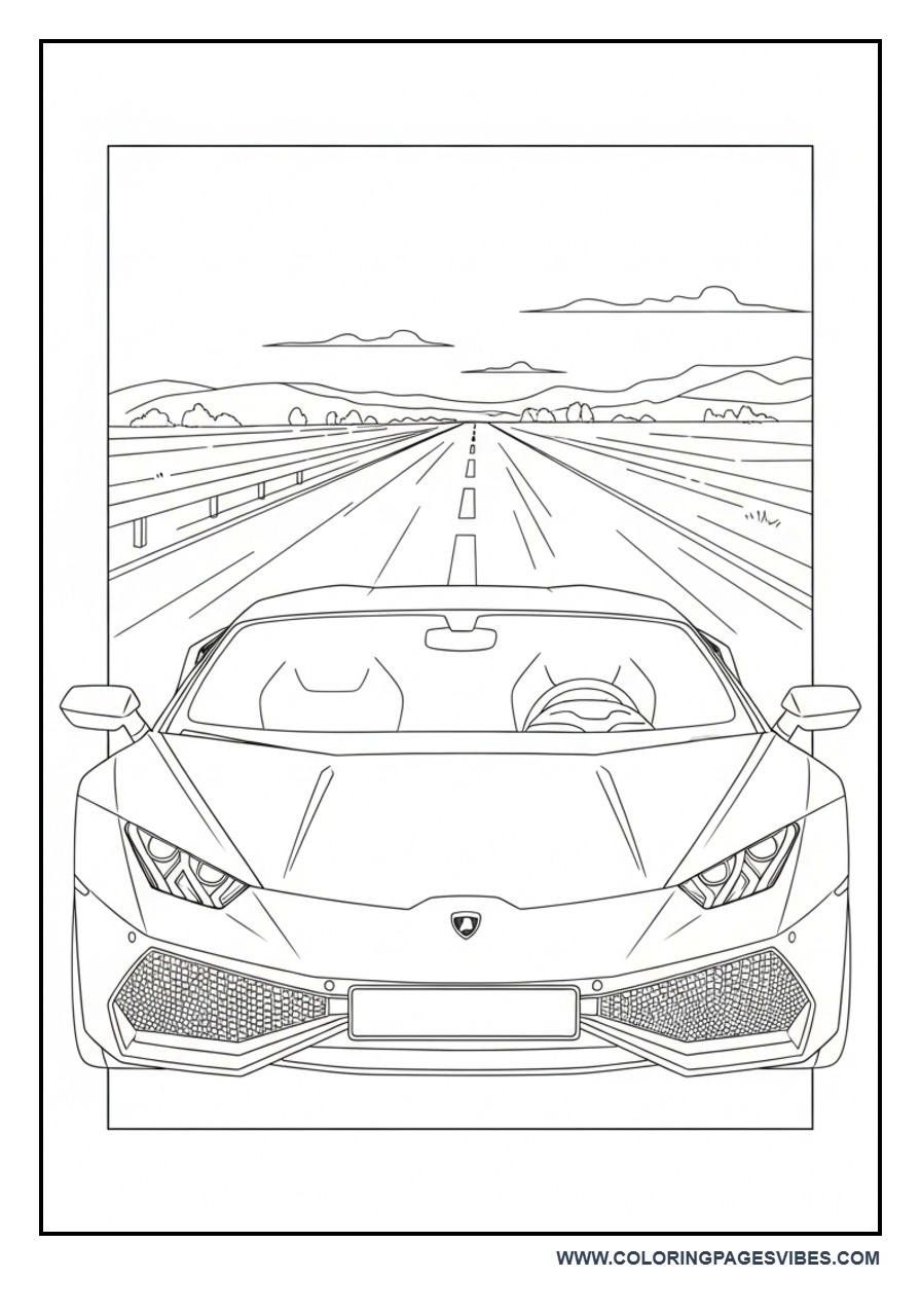 Lamborghini with Number Plate Custom Area