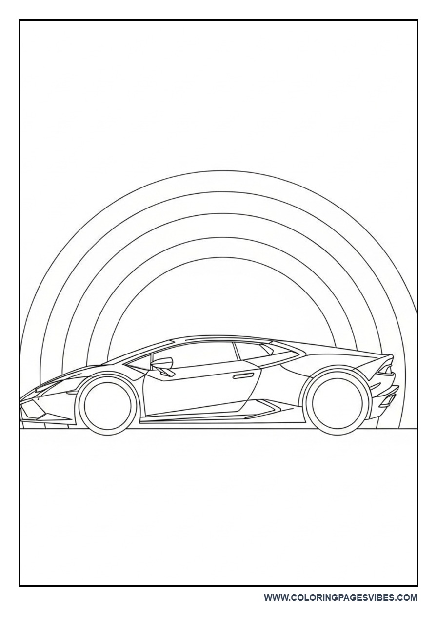 Lamborghini with Rainbow Arc
