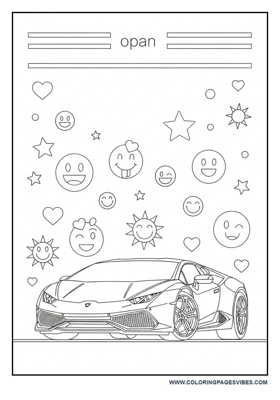 Lamborghini with Smiley Icons
