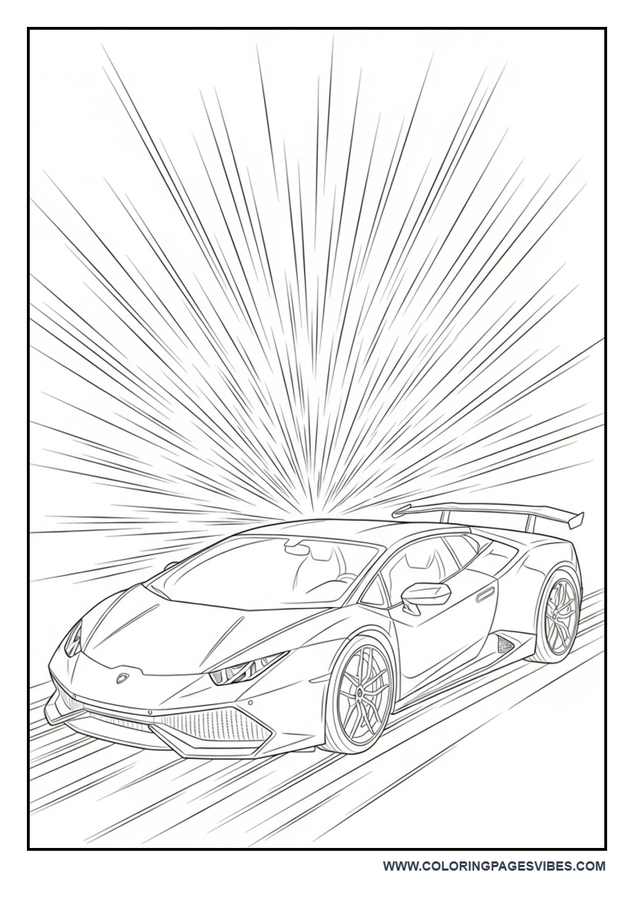 Lamborghini with Speed Lines Explosion