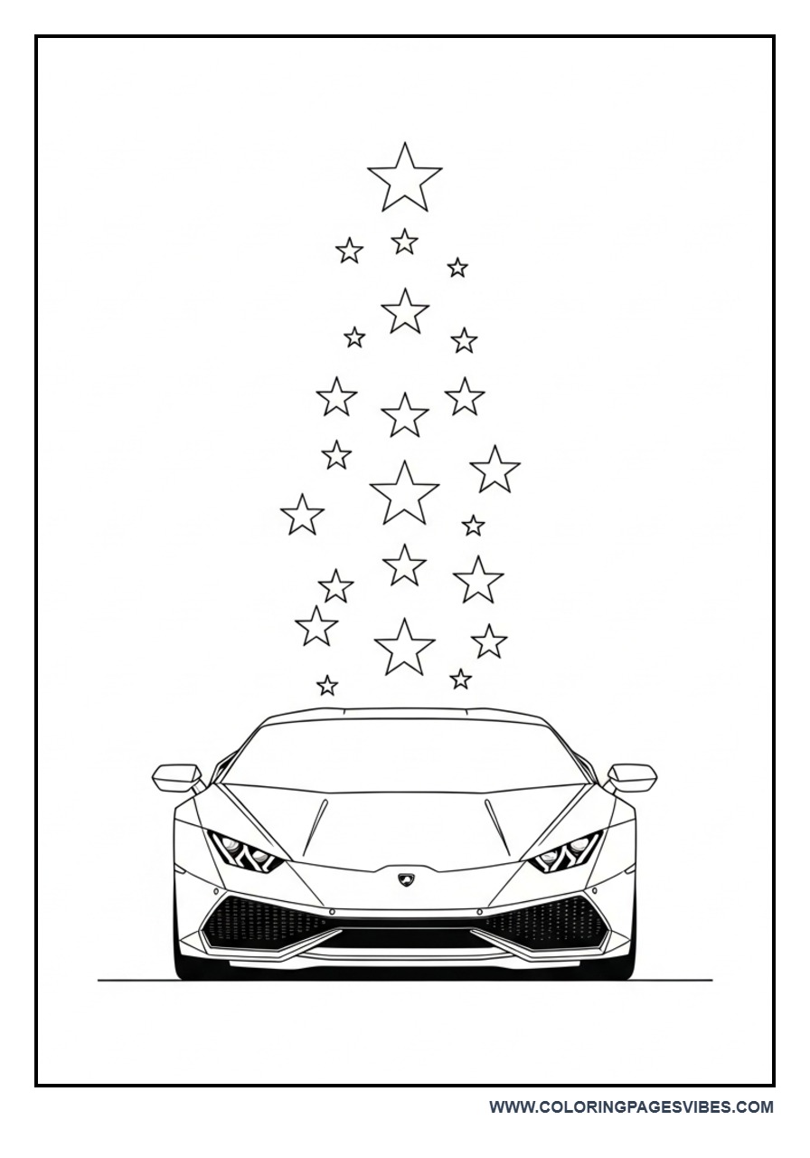 Lamborghini with Star Trail Motion