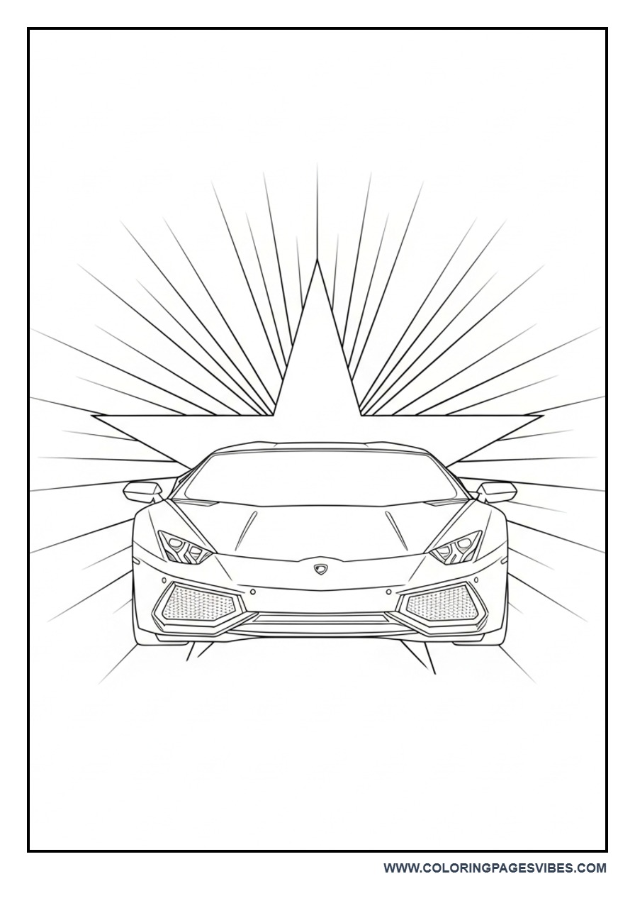 Lamborghini with Starburst Background