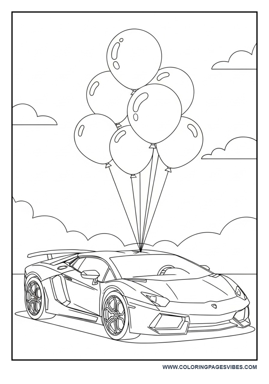 Mini Lamborghini with Balloons