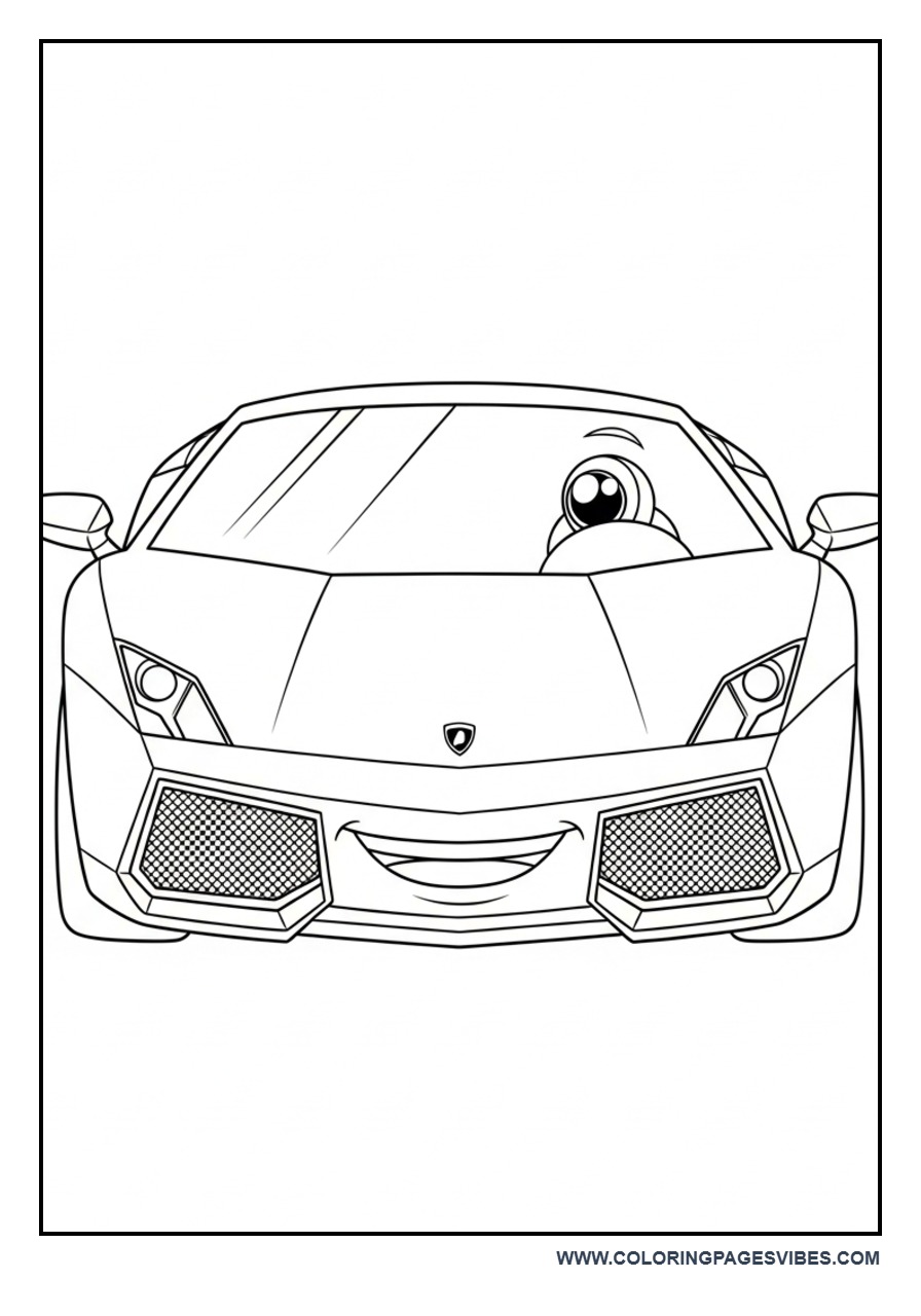 Smiling Cartoon Lamborghini
