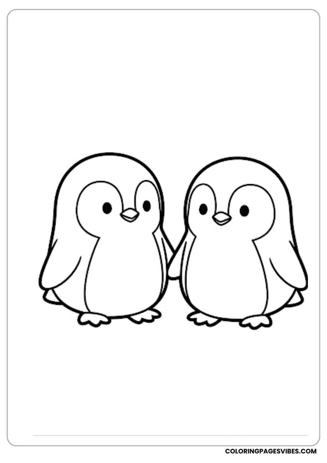 A cute two cartoon penguin