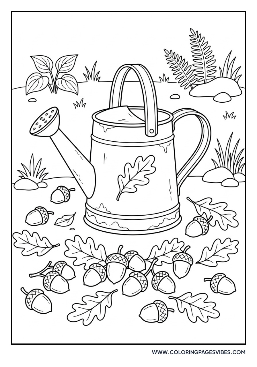 Acorn and Watering Can