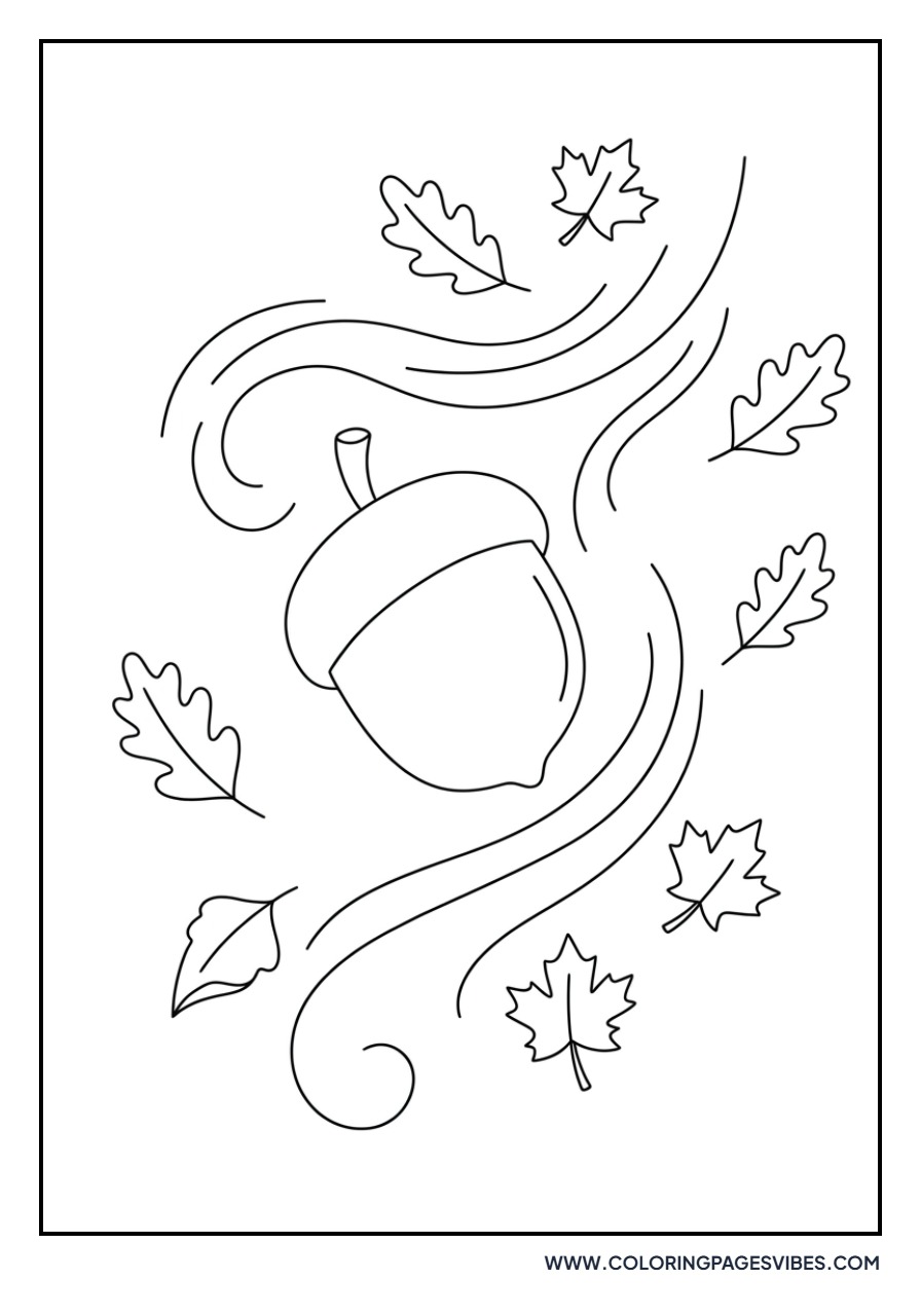 Acorn Falling in Wind