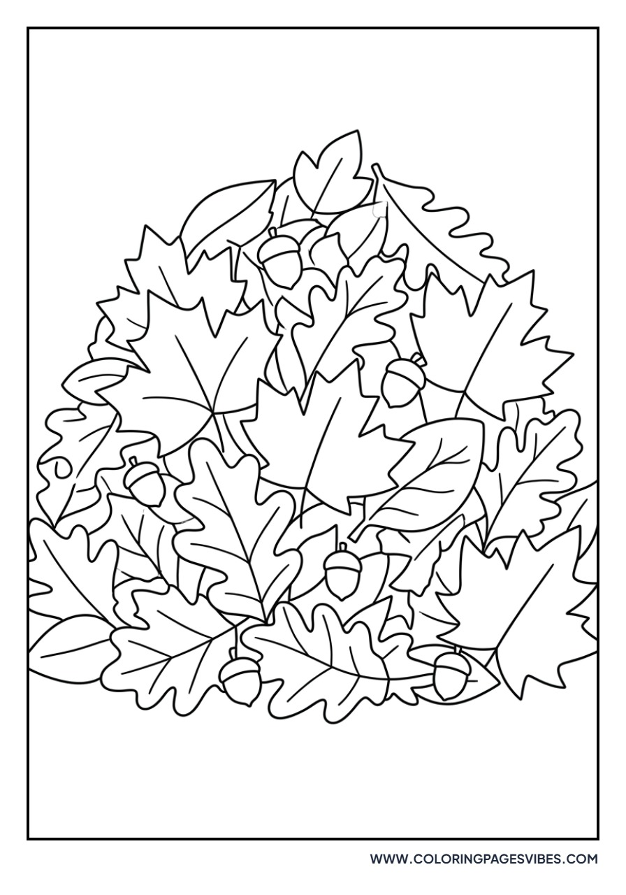 Acorn Hidden in Leaves