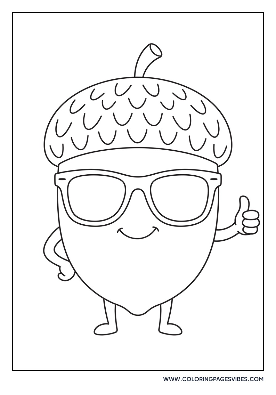 Acorn with Sunglasses