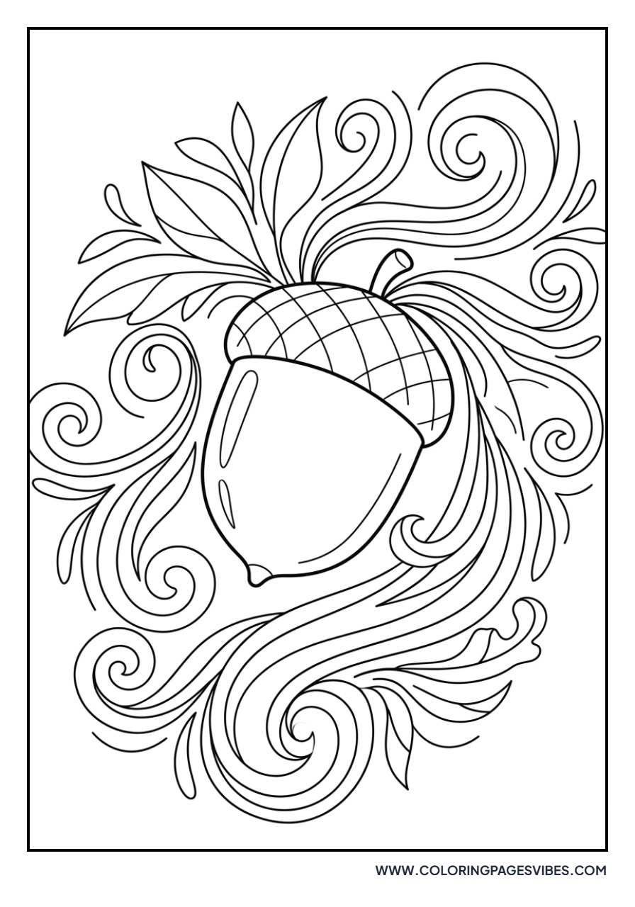 Acorn with Swirls
