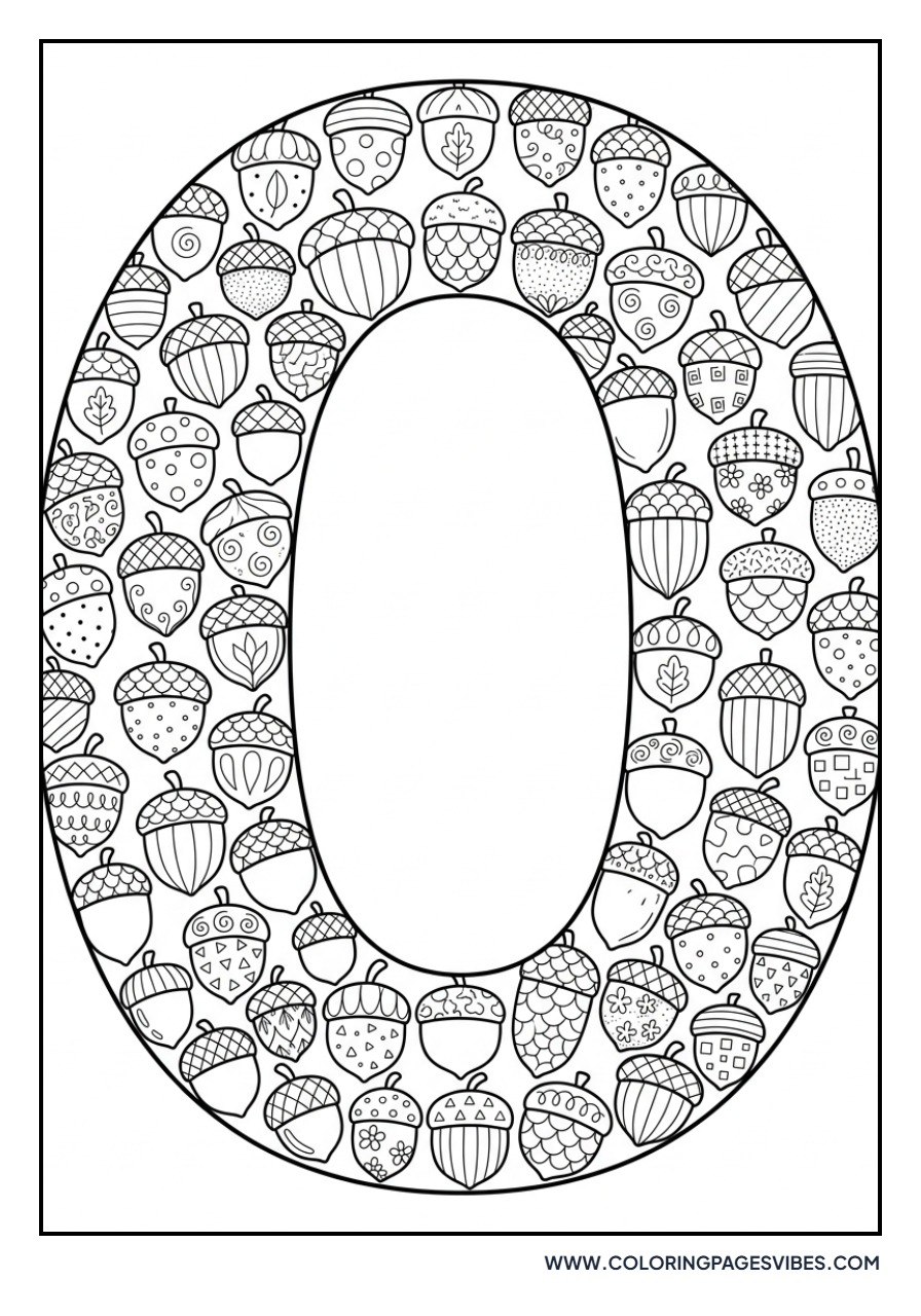 Acorn Zentangle Background
