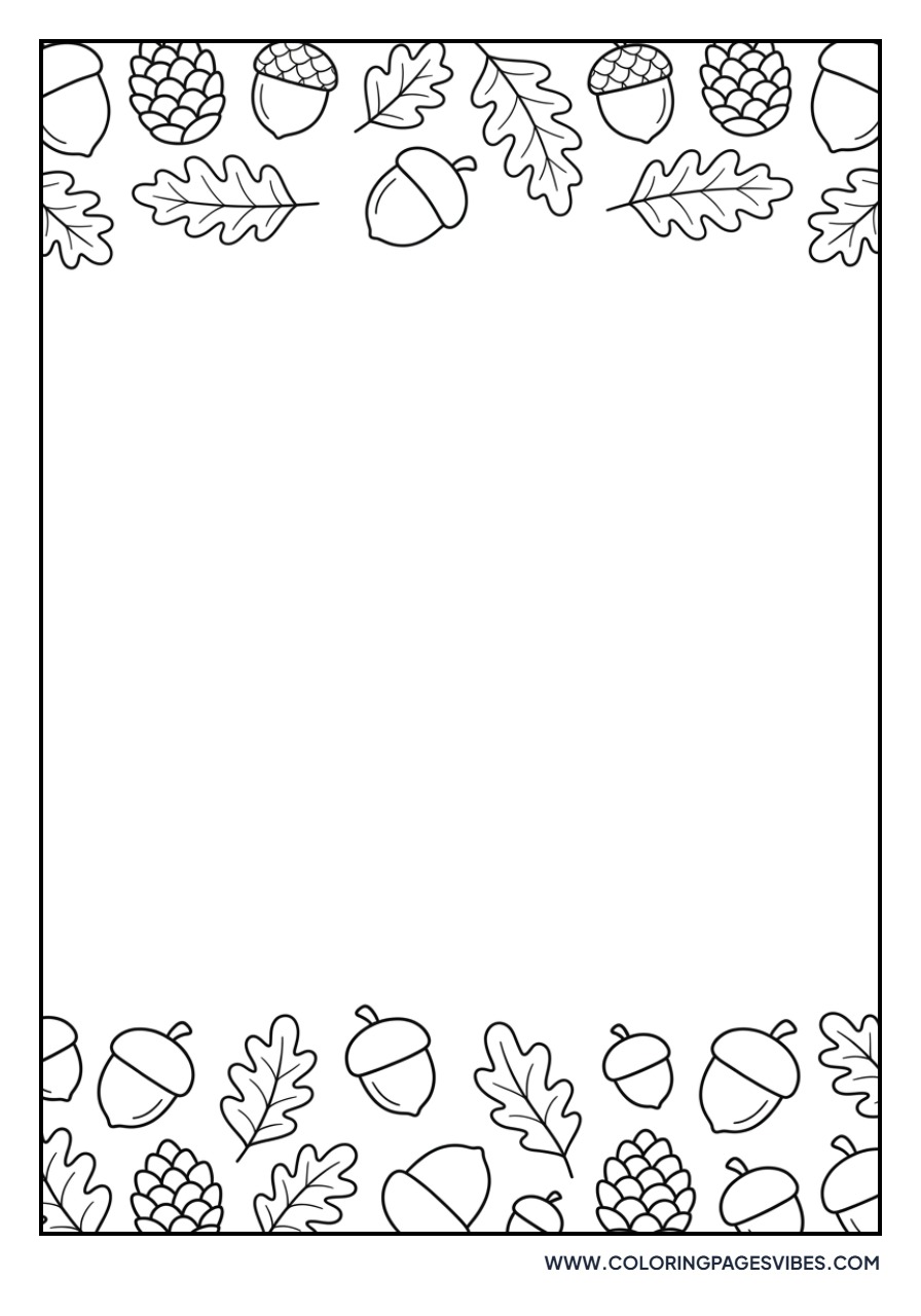 Autumn Acorn Border