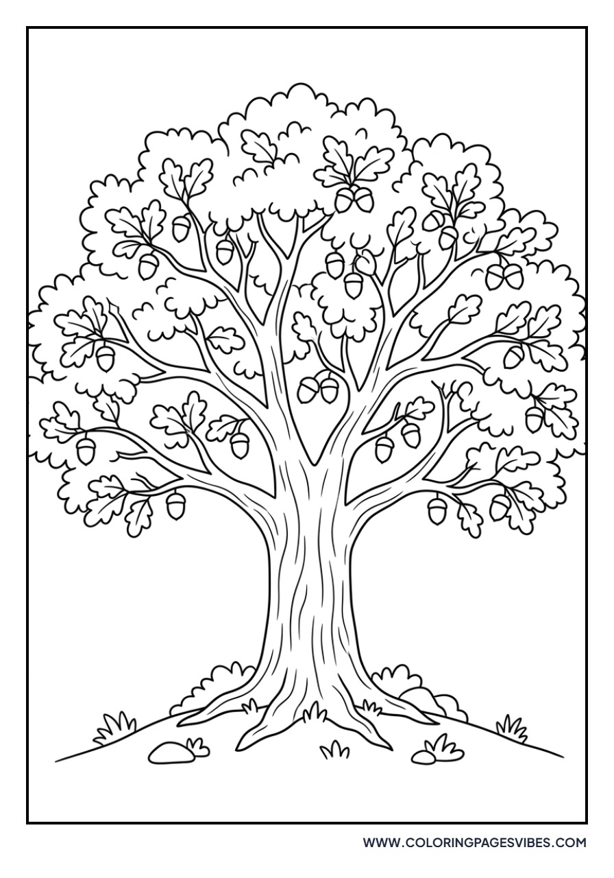 Oak Tree with Acorns
