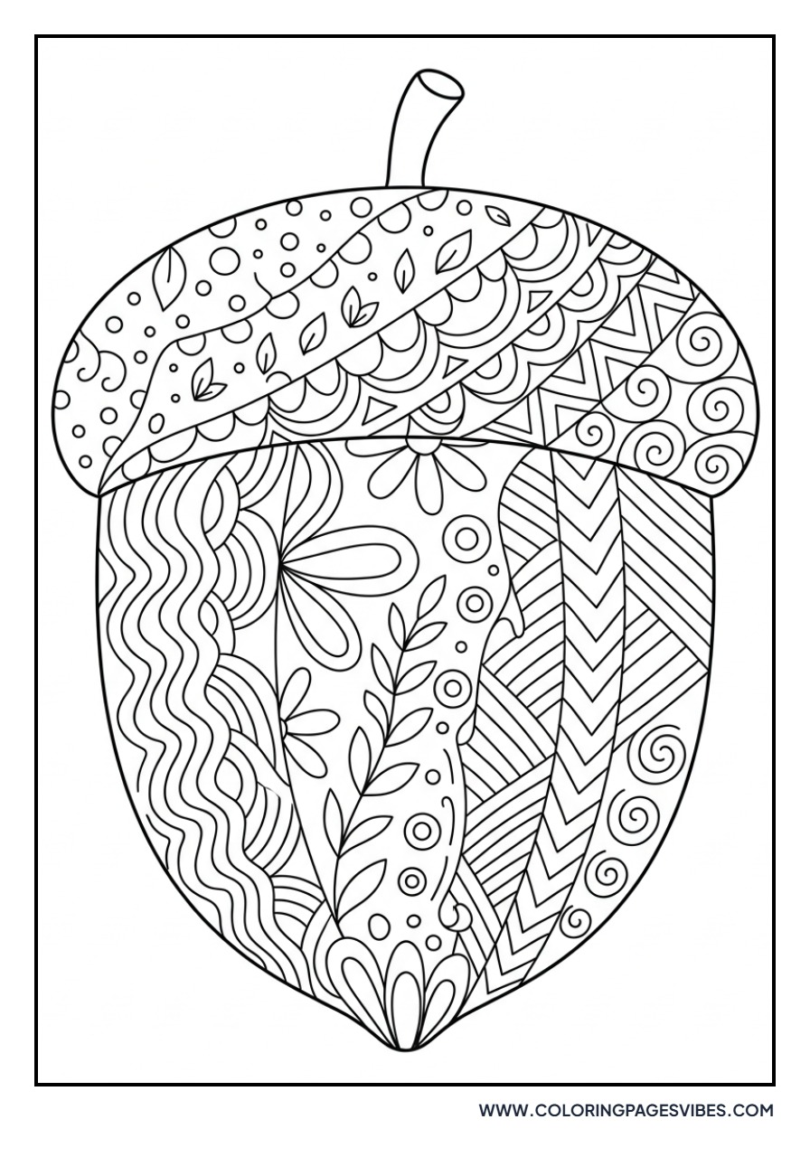 Patterned Acorn Mandala