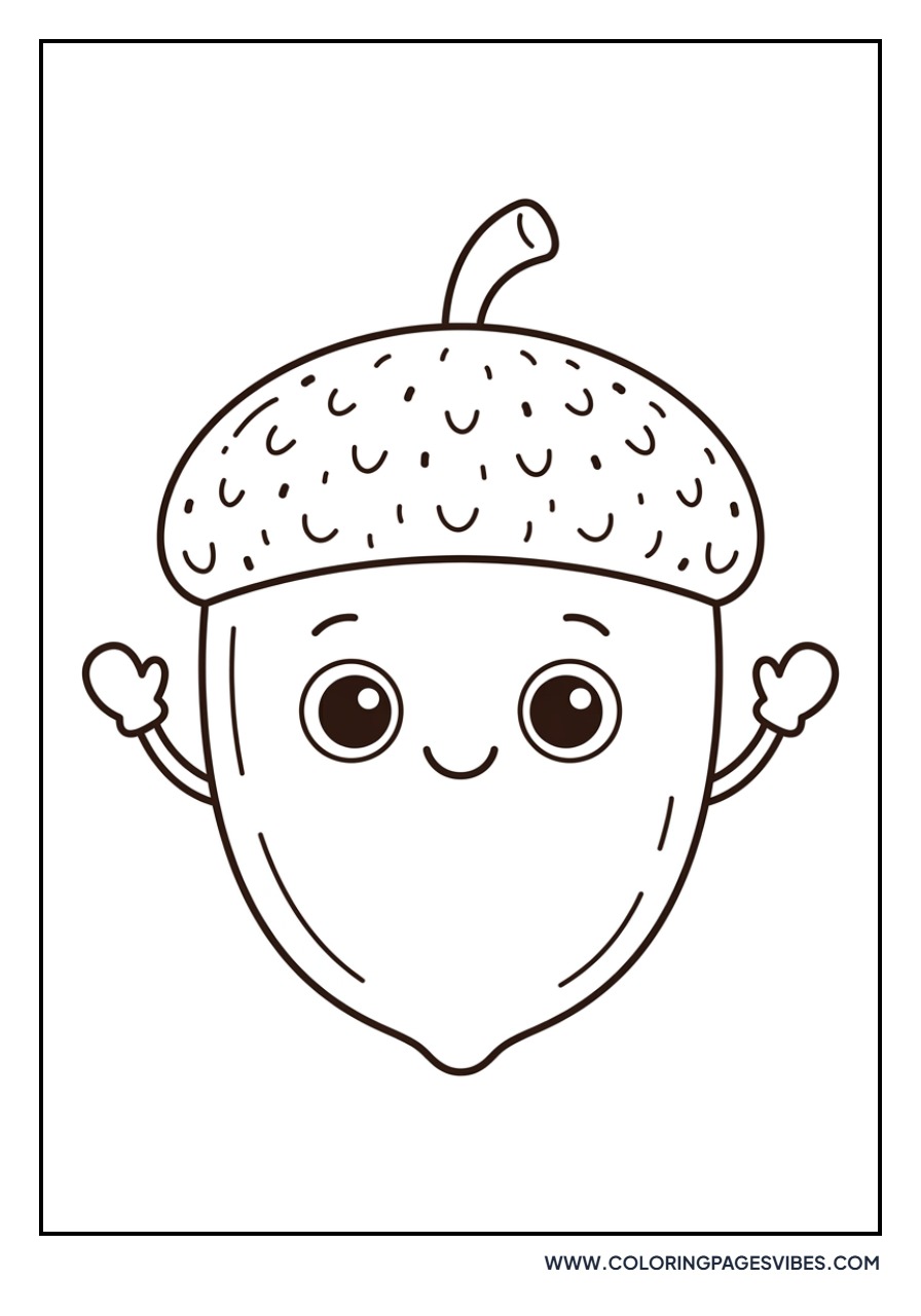 Smiling Kawaii Acorn