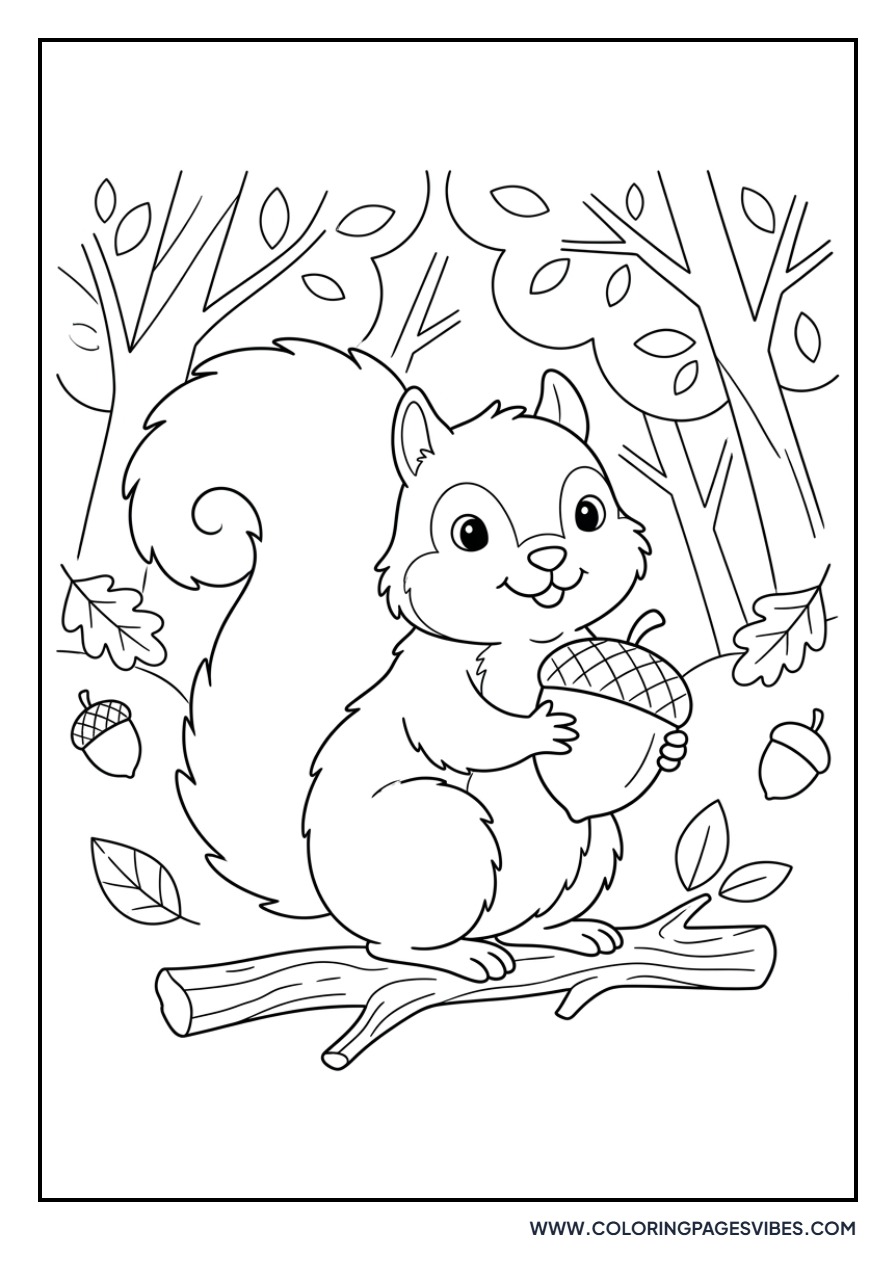 Squirrel Holding an Acorn