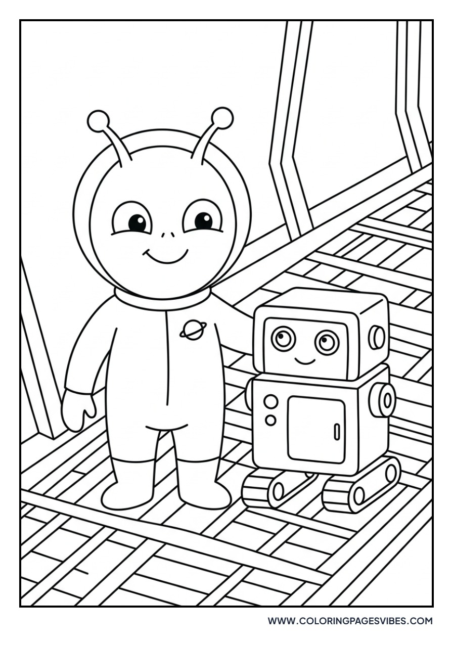 Alien and Robot Best Friends