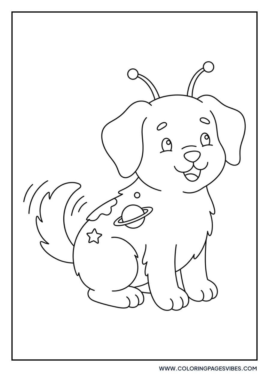 Alien Dog with Antennae