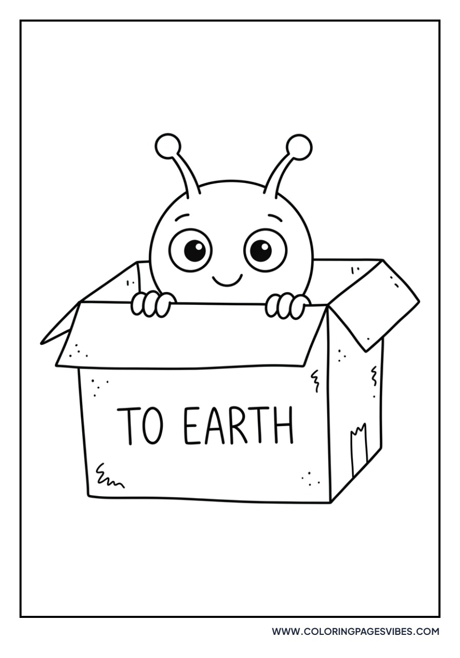 Alien Hiding in a Cardboard Box