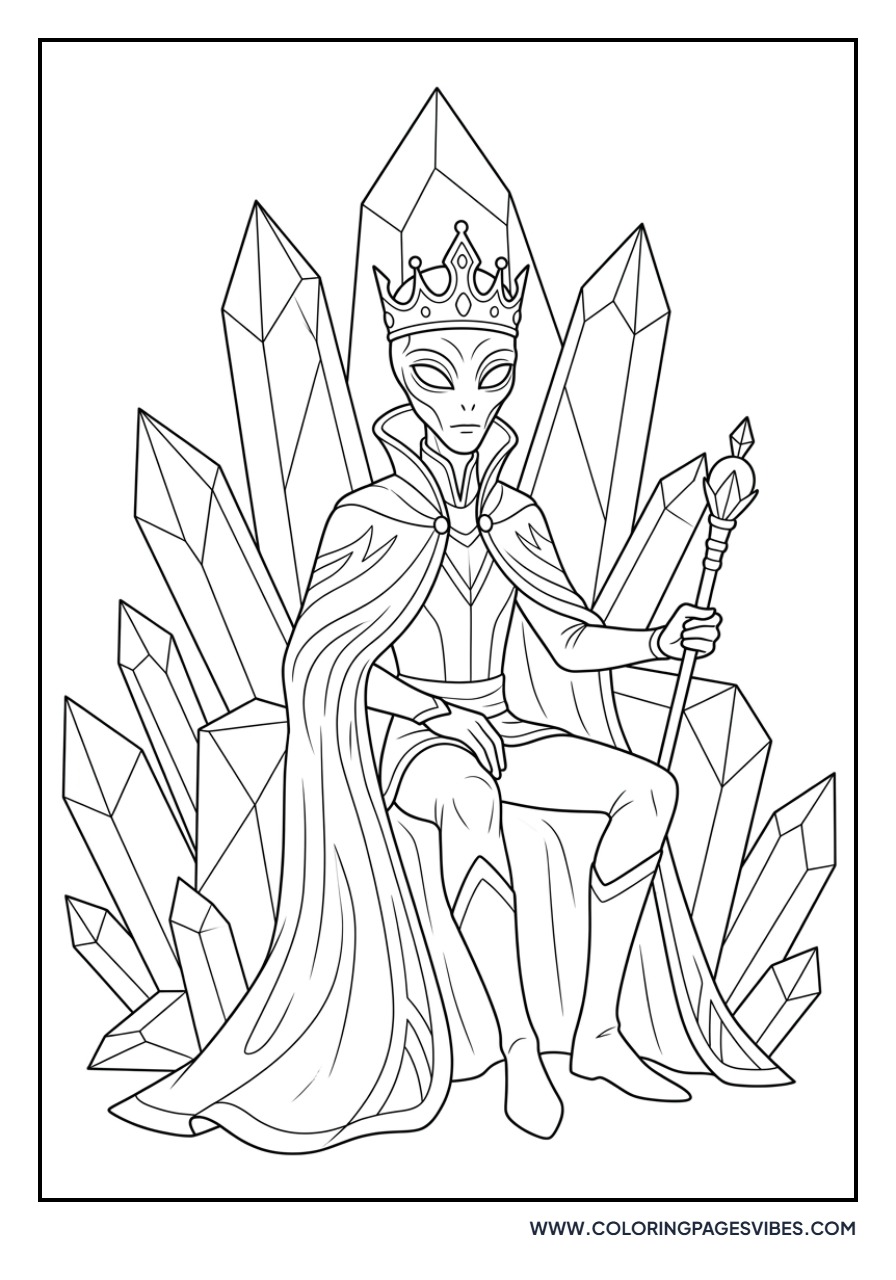 Alien King on a Crystal Throne