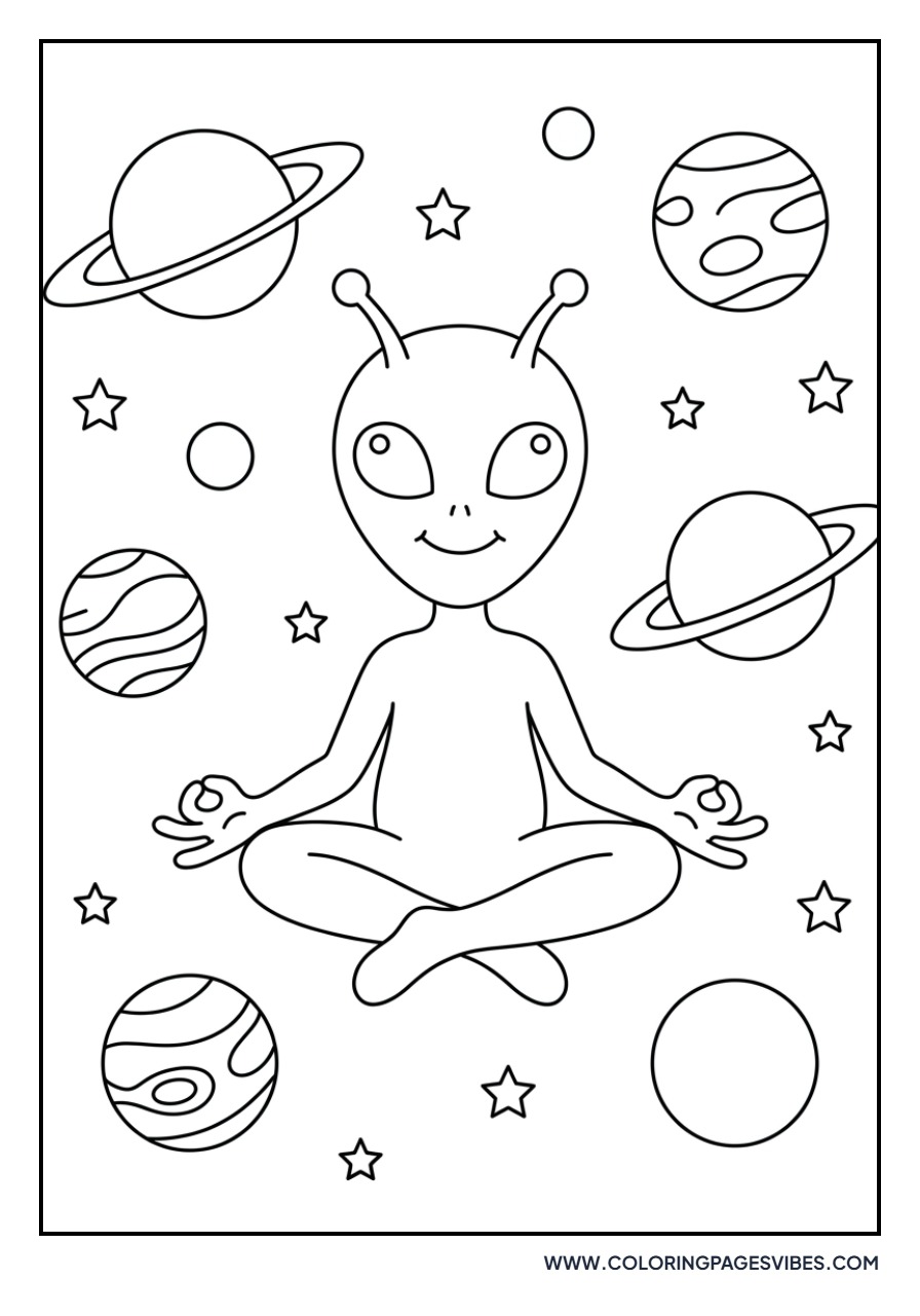 Alien Meditating in Space