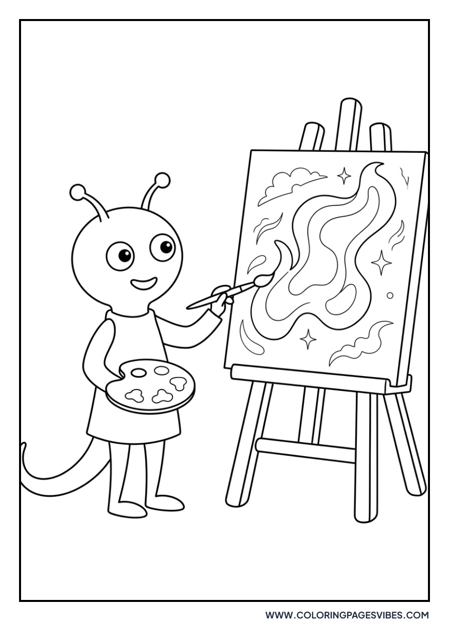 Alien Painting a Masterpiece