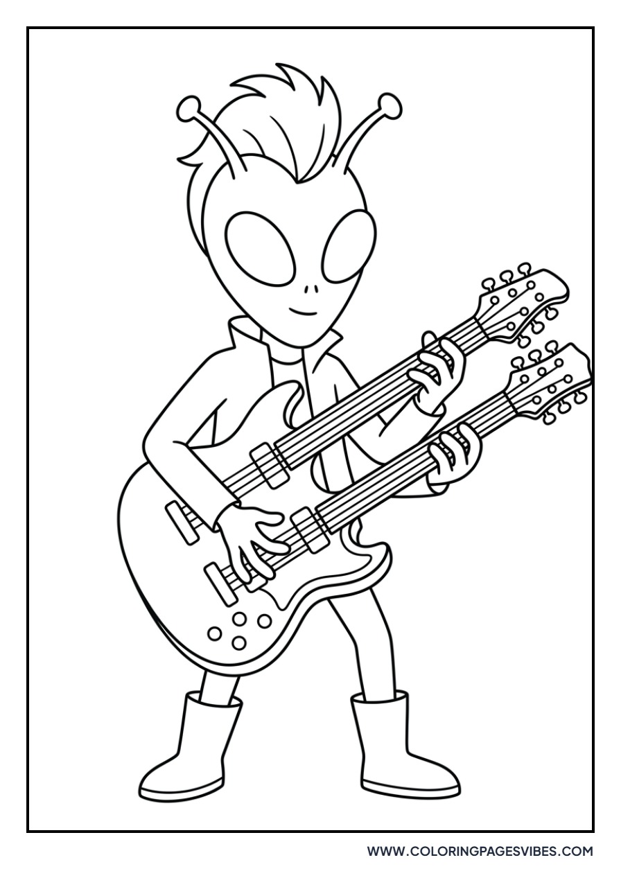 Alien Playing an Alien Guitar