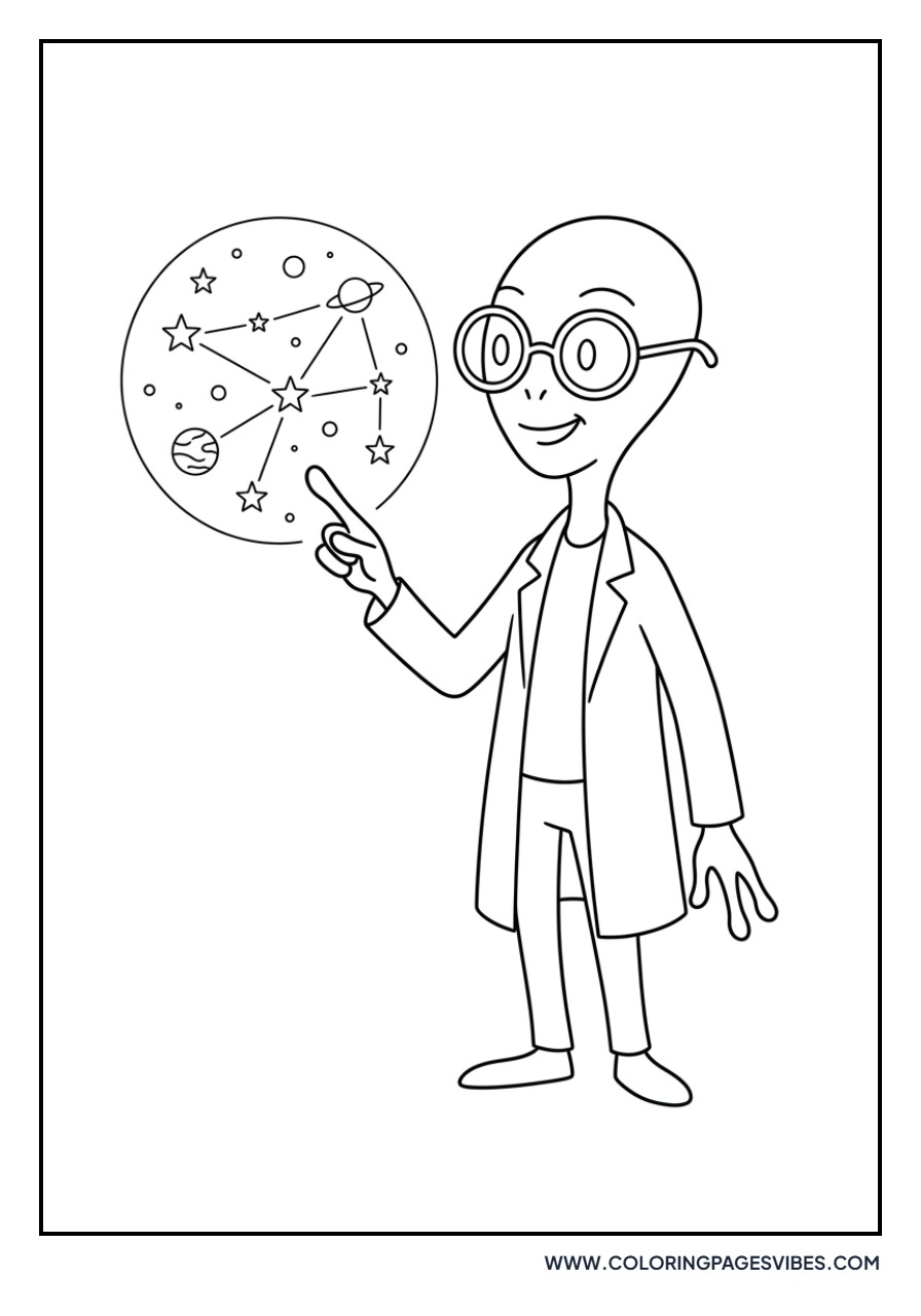 Alien Reading a Space Map