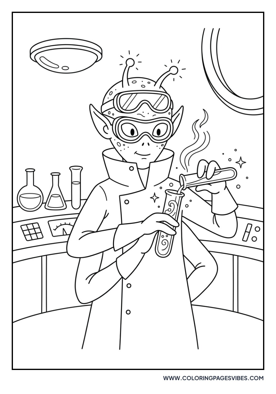 Alien Scientist in Lab
