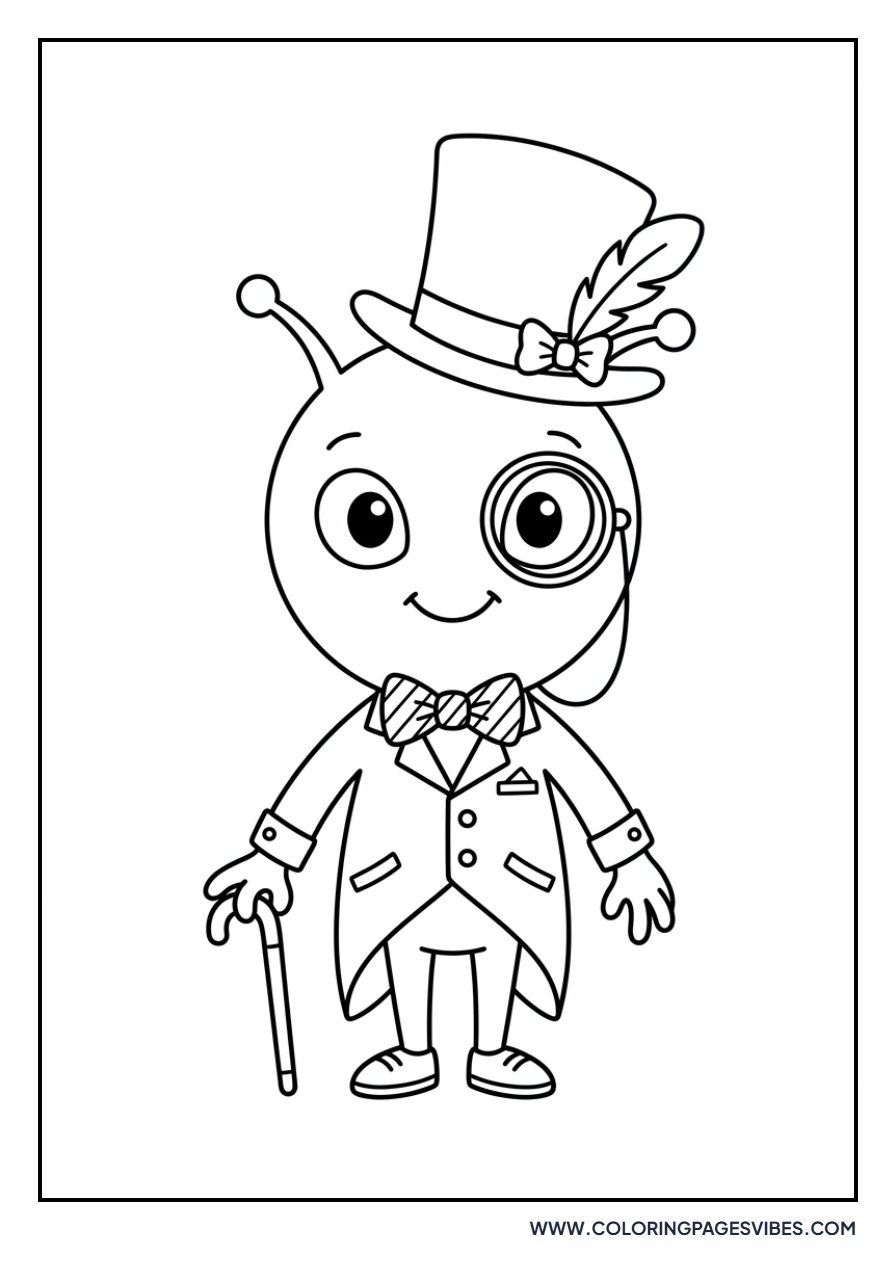 Alien Wearing a Top Hat