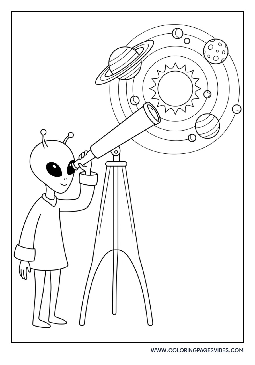 Alien with a Giant Telescope