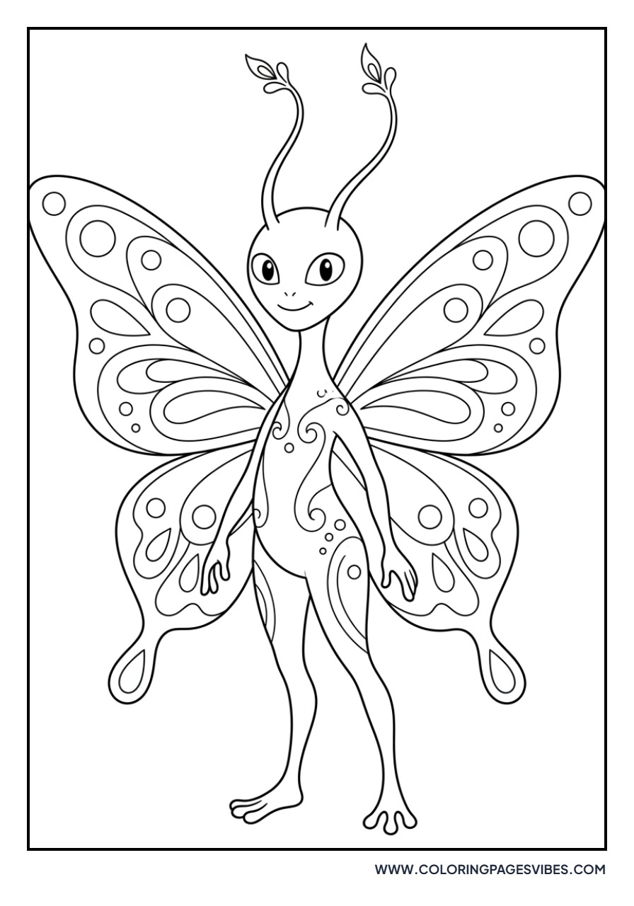Alien with Butterfly Wings
