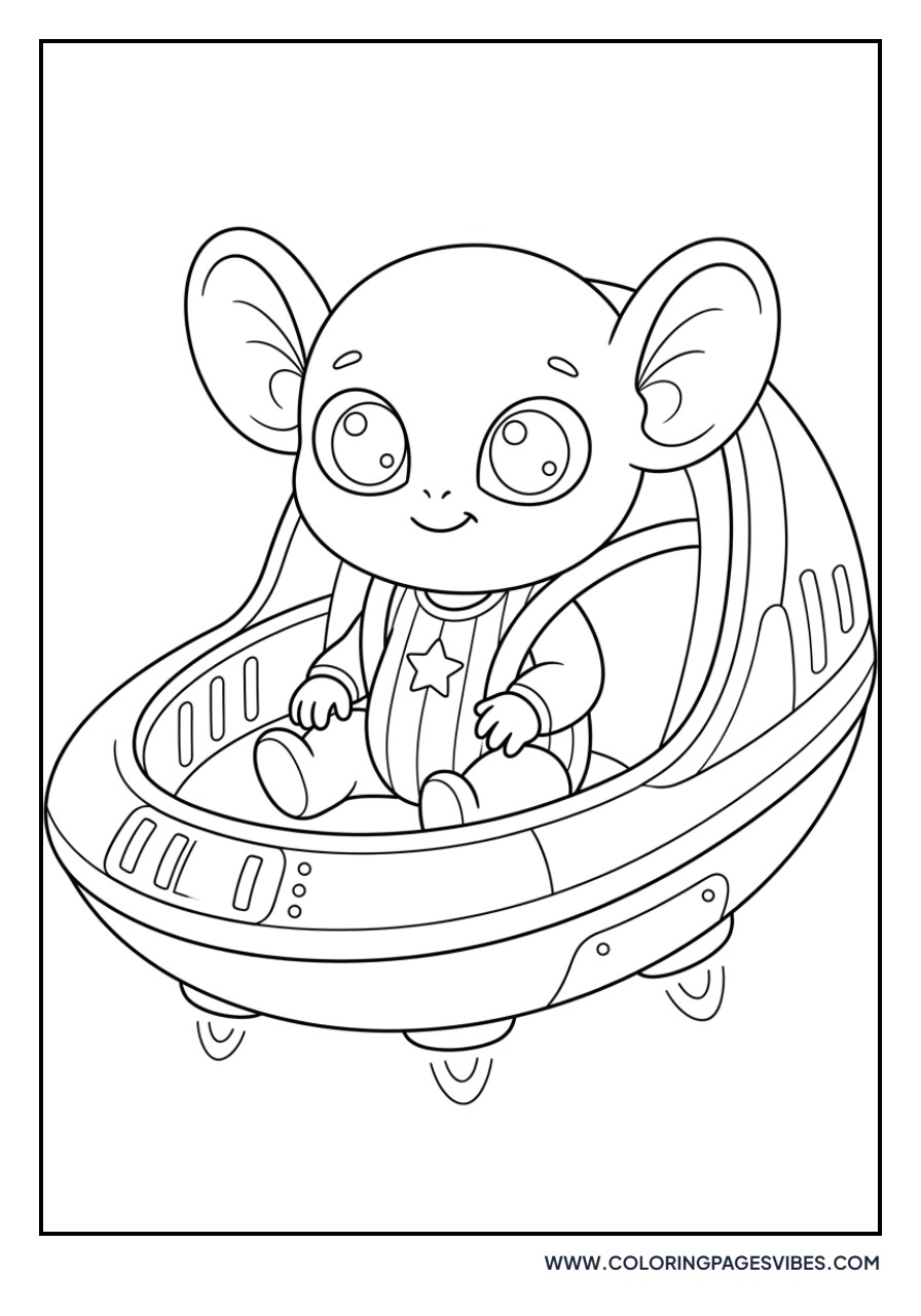 Baby Alien in Space Cradle