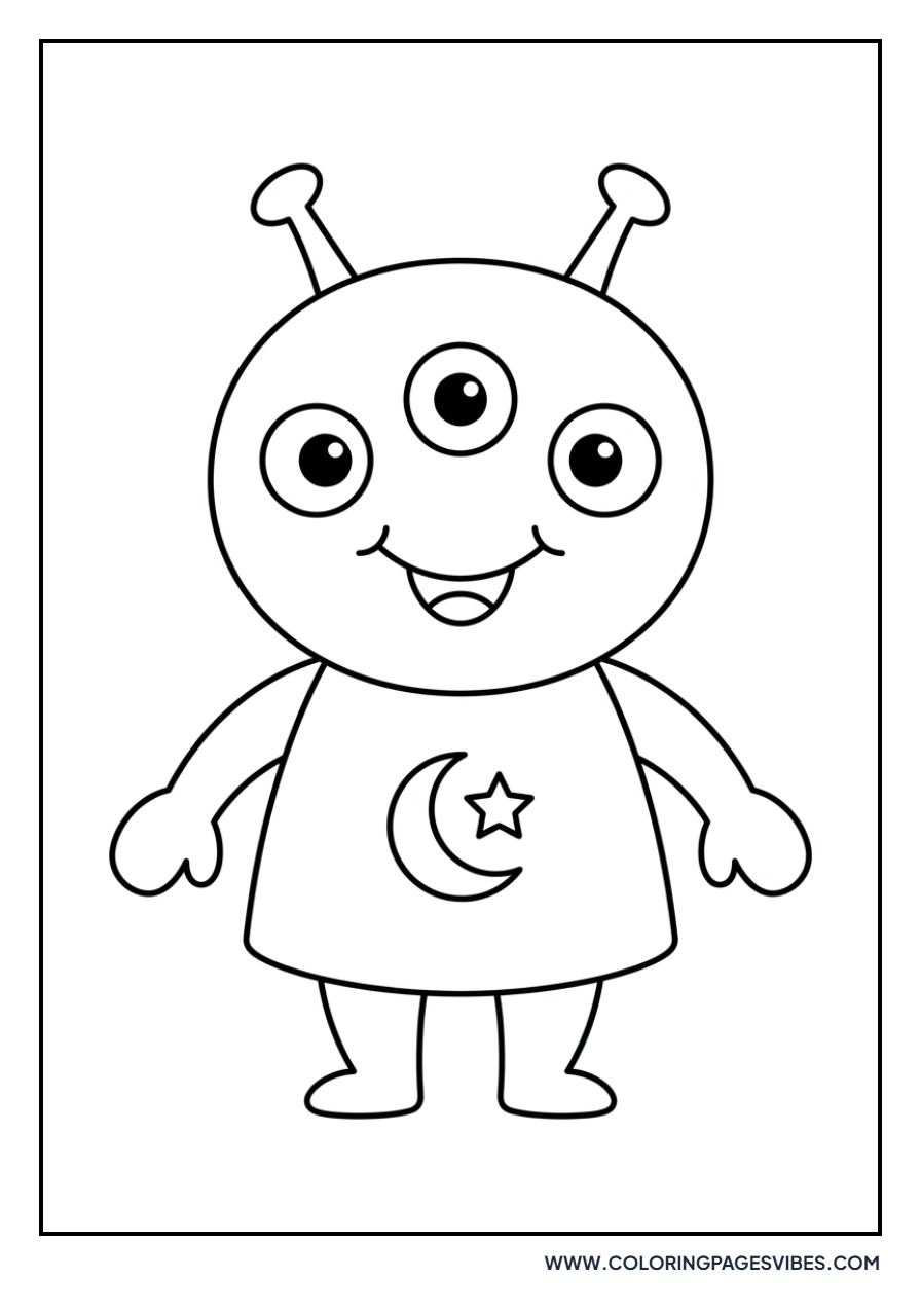 Cute Three-Eyed Alien