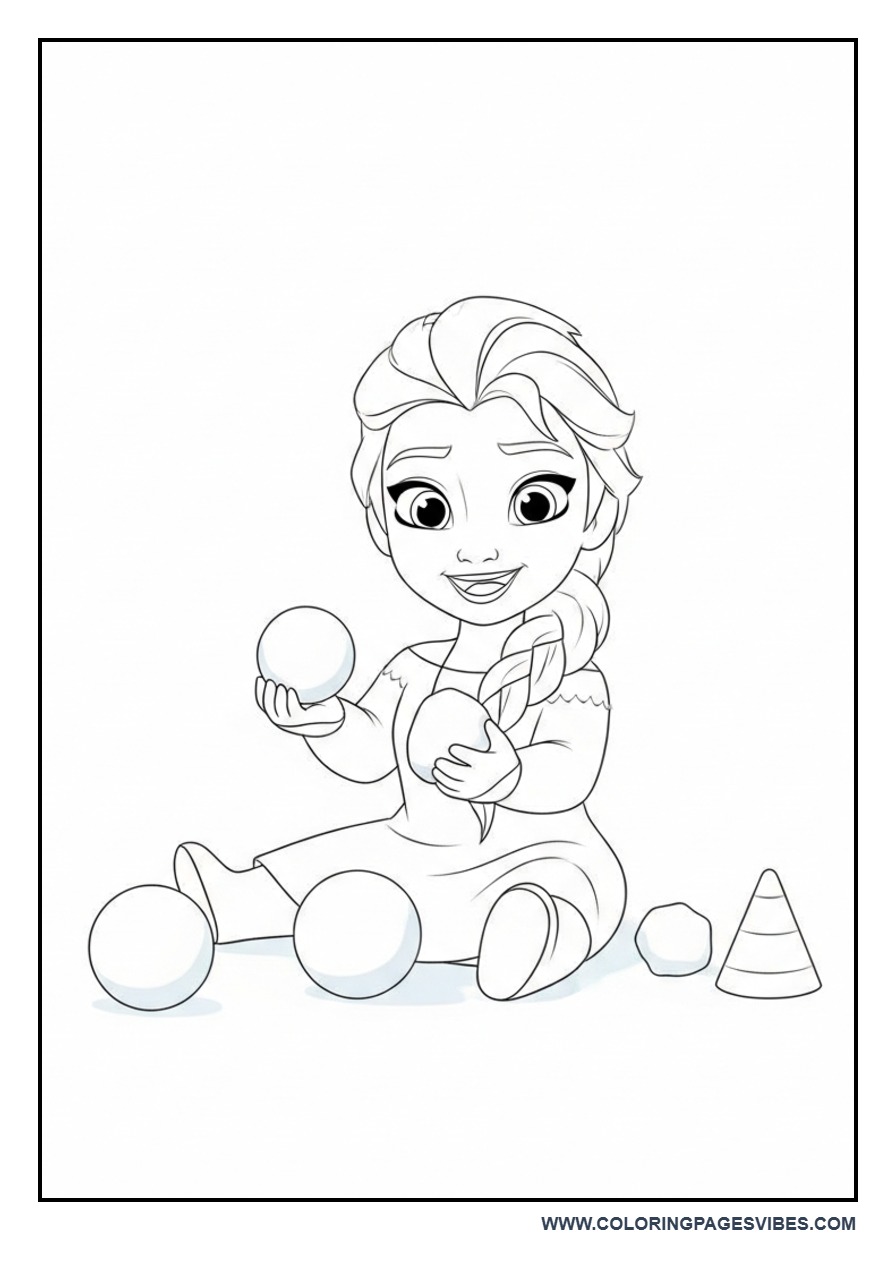 Baby Elsa Playing in Snow