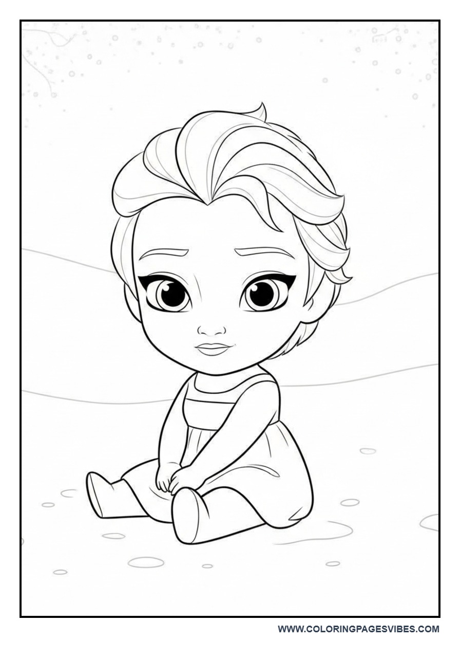 Baby Elsa Sitting Cute
