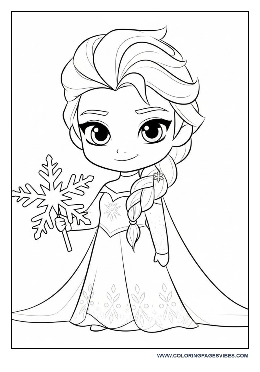 Chibi Elsa Holding Snowflake