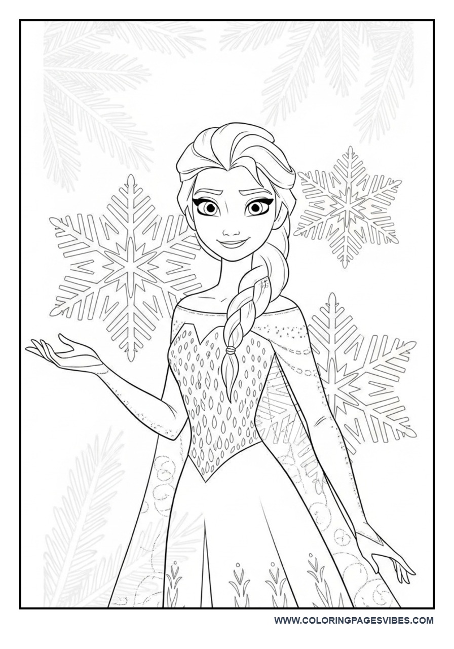Christmas Elsa with Snowflakes
