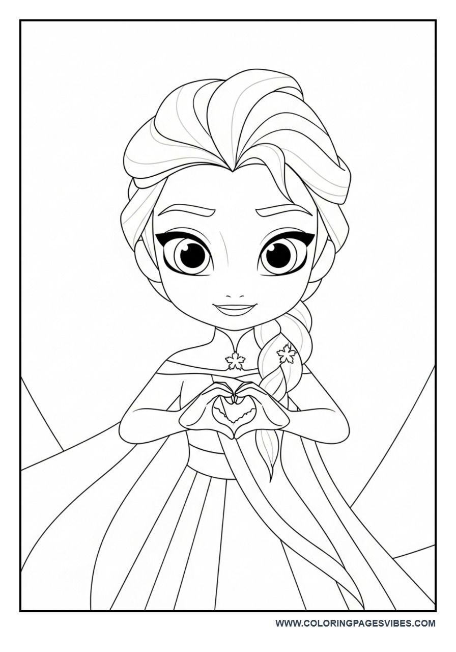 Cute Elsa with Snow Heart