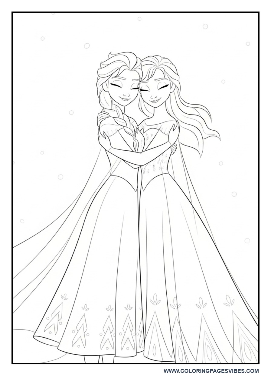 Elsa and Anna Hugging