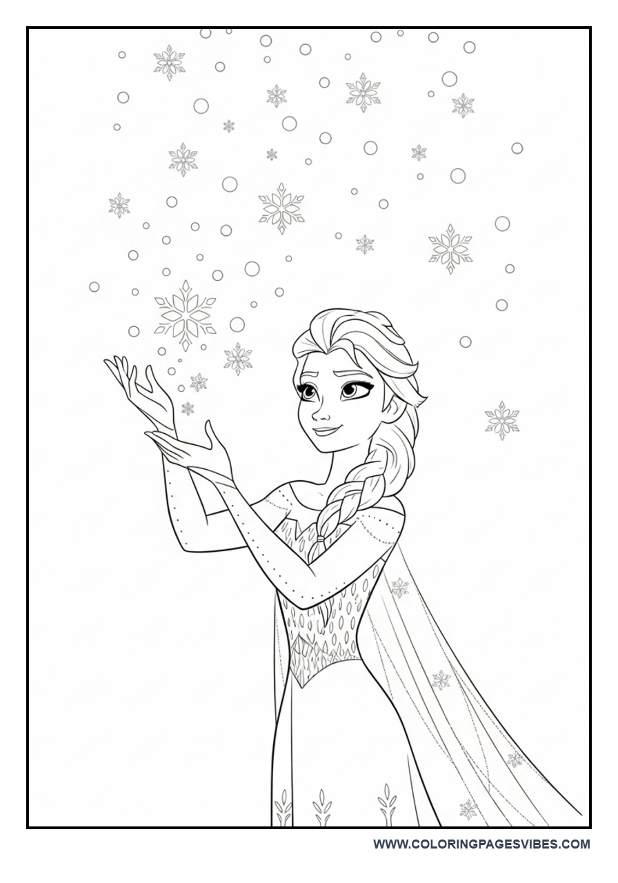 Elsa Creating Snowfall Scene