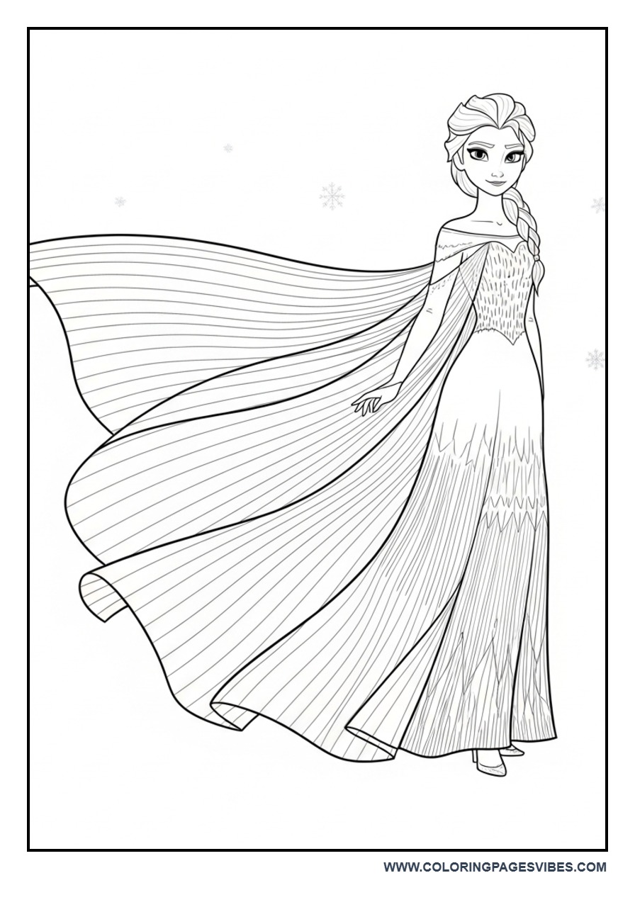 Elsa Dress Flowing in Wind