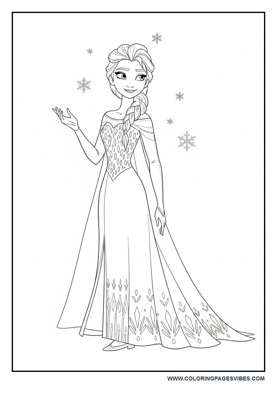 Elsa Dress with Intricate Patterns