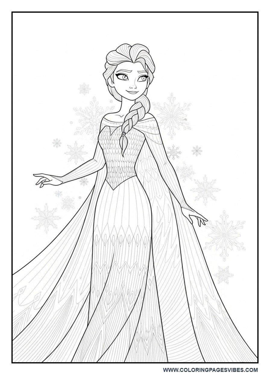 Elsa Elegant Queen Pose Detailed