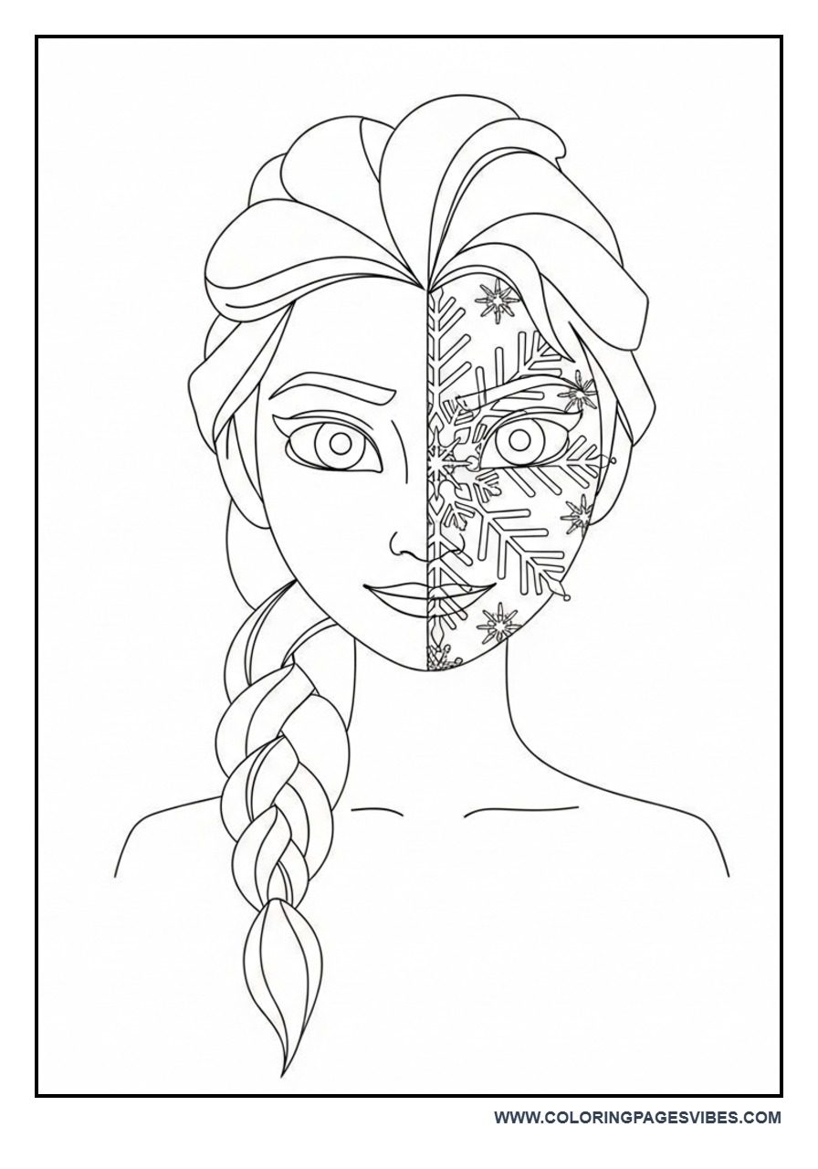 Elsa Half Face Split Design